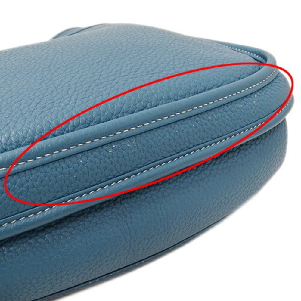 HERMES Women's Shoulder Bag Evelyn 3 PM Taurillon Clemence Blue Jean Light □N... - Picture 12 of 14